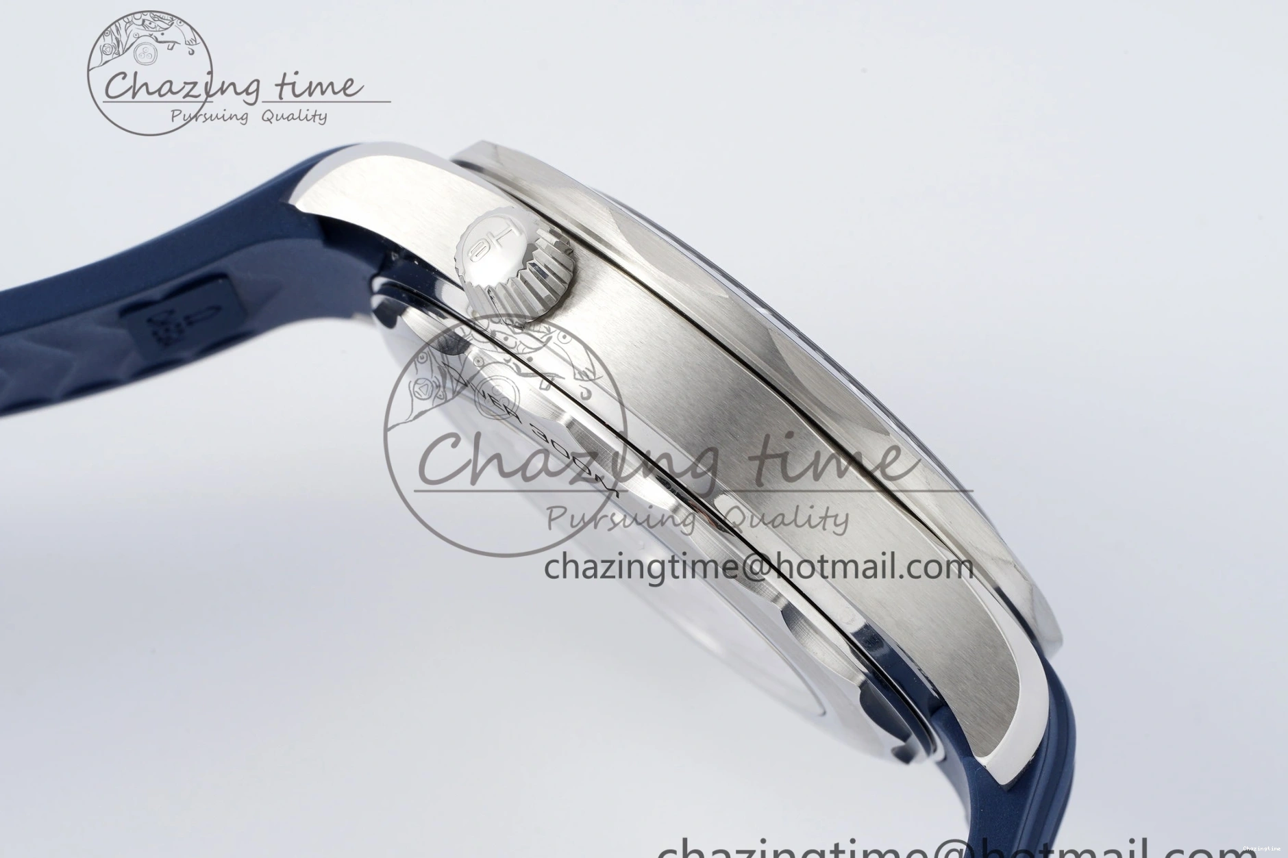 0328 Fashionable Seamaster Diver 300M ZF 1:1 Best Edition Blue Ceramic Blue Dial on Blue Rubber Strap A 7822